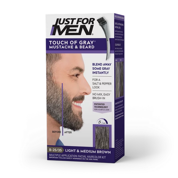 JUST FOR MEN, Touch of Gray Hair Color, Mustache & Beard Kit