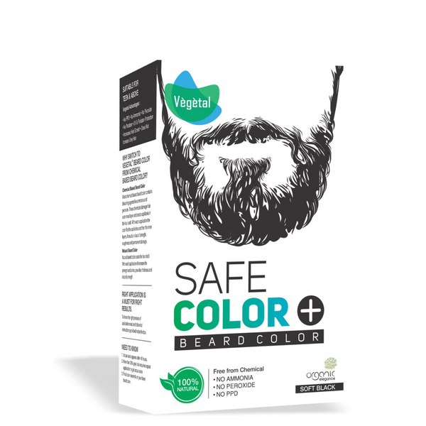 Vegetal Organic Beard Hair Dye Hair Color For Men Soft Black 25g.