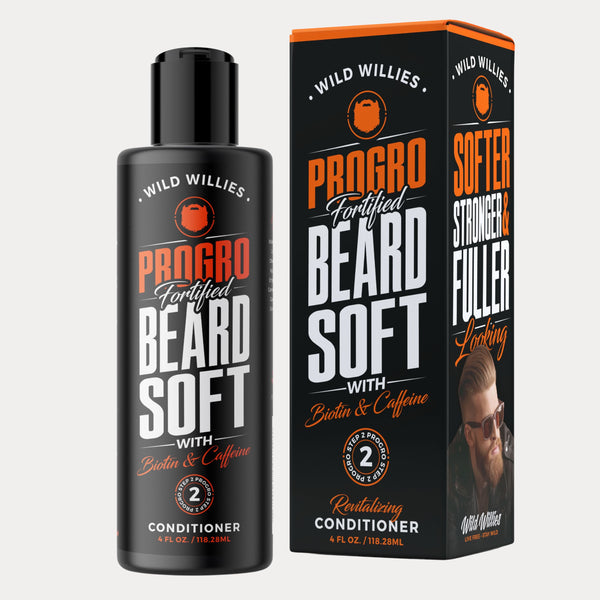 Wild Willies ProGro Moisturizing Fortified Beard Soft Daily Conditioner with Biotin & Caffeine, 4 fl oz