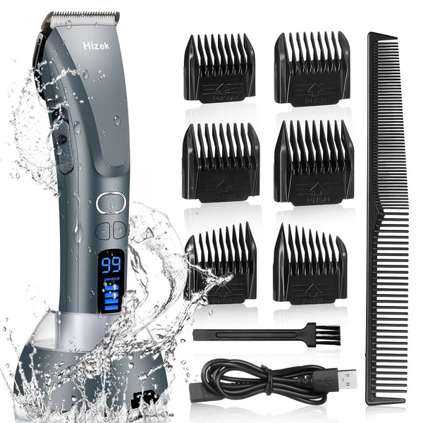 Hair Trimmer for Men Professional Hair Trimmer Cordless Hair Cutting Kit Beard Trimmer, with 3 Trimming Speeds,Charging Dock,LED Display