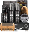 Beard Grooming Kit for Men, Ideal Gifts for Fathers with Beard Brush, Beard Wash Conditioner, Beard Growth Oil, Beard Balm, Beard Comb, Trimming Scissors