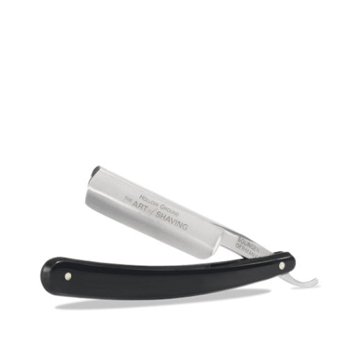 BLACK 5/8” BLADE ROUND STRAIGHT RAZOR