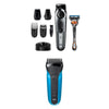 Braun Beard Detail Trimmer, Hair Clippers for Men, Cordless & Rechargeable, Mini Foil Shaver with Gillette ProGlide Razor, Silver, 10 Piece Set