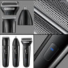 3-in-1 Electric Shaver for Men Rechargeable Sideburns Beard Nose Hair Trimmer Grooming Kit