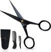 ONTAKI 5" Professional German Beard & Mustache Scissors Kit With 2 Comb & Carrying Pouch