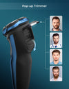 CITHOT Electric Razorwith Pop-up Trimmer, Wet and Dry Razor with Screen Display IPX7 Rechargable Cordless Blue