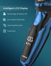 CITHOT Electric Razorwith Pop-up Trimmer, Wet and Dry Razor with Screen Display IPX7 Rechargable Cordless Blue