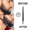 LAVOSSY Beard Pencil Filler for Men - BLACK - Long Lasting and Easy to Use Beard Pen with blending brush results in a sleek & natural look, Water/Sweat Proof beard filler