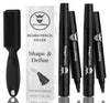 4-Tip Beard Pencil Filler(2 pack) - Updated Beard Filling Pen Kit with Brush,Waterproof Beard Pen,Black (2 Pens)