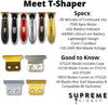 SUPREME TRIMMER Professional Trimmer Clippers Mustache Travel Beard Bundle Cordless Razor - ST5220 T-Shaper Li in Red + STF501 T-Fader Li