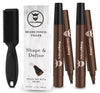 4-Tip Beard Pencil Filler(2 pack) - Updated Beard Filling Pen Kit with Brush,Waterproof Beard Pen,Black (2 Pens)