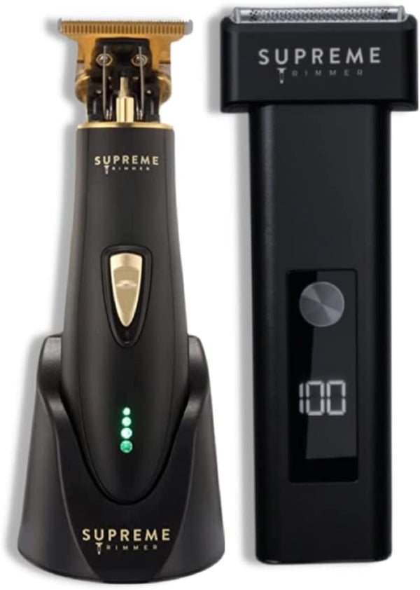 Men’s Trimmer & Foil Shaver by SUPREME TRIMMER - ST5220 STF501 Clippers Mustache Travel Beard Trimmer Set - Electric Razor for Men - T Shaper & T Fader Black