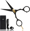 ONTAKI 5.5" Professional Japanese Steel Beard Scissor Salon Shears - Hand Forged Barber Scissors (Gold & Black)