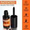 Beard Pen Filler Fork - Medium Black - Innovative 4 Tip Micro-Fork Barber Styling Pencil with Brush