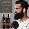 Beard Wash & Conditioner & Silicone Brush Professional Set w/Argan & Jojoba Oils - Beard Shampoo w/Beard Oil 2 x 4 Fl Oz 120ML