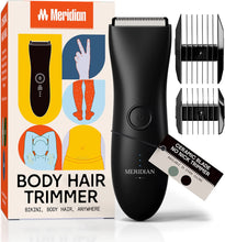 Meridian - No Nick No Pain, Body Hair Trimmer, Rechargable, Waterproof - Onyx