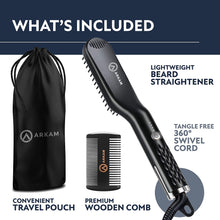 Arkam Beard Straightener for Men -Premium Heated Beard Brush Kit