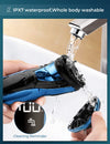 CITHOT Electric Razorwith Pop-up Trimmer, Wet and Dry Razor with Screen Display IPX7 Rechargable Cordless Blue