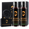 Beard Wash & Conditioner & Silicone Brush Professional Set w/Argan & Jojoba Oils - Beard Shampoo w/Beard Oil 2 x 4 Fl Oz 120ML