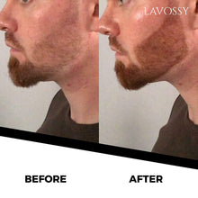 LAVOSSY Beard Pencil Filler for Men - BLACK - Long Lasting and Easy to Use Beard Pen with blending brush results in a sleek & natural look, Water/Sweat Proof beard filler