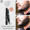 4-Tip Beard Pencil Filler(2 pack) - Updated Beard Filling Pen Kit with Brush,Waterproof Beard Pen,Black (2 Pens)