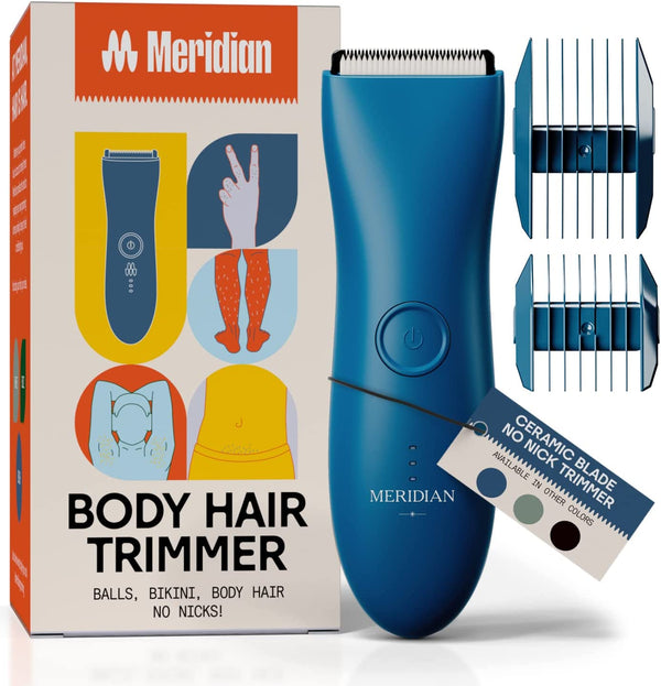 Meridian - No Nick No Pain, Body Hair Trimmer, Rechargable, Waterproof - Onyx