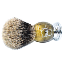 Parker Safety Razor 100% Pure Badger Bristle Faux Horn Handle Shaving Brush with Brush Stand