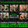 BBS Beard Growth & Hair Growth Vitamins- Maximum Strength 620000mcg Biotin - Collagen - MSM - Keratin - Bamboo Extract (Made by Best Beard Stuff USA)