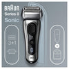 Braun Electric Razor for Men, Series 8 8457cc Electric Foil Shaver with Precision Beard Trimmer, Cleaning & Charging SmartCare Center, Galvano Silver