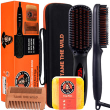 Tame The Wild Pro Beard Straightener Kit - Heated Beard Brush for Men