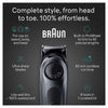 Braun Beard Detail Trimmer, Hair Clippers for Men, Cordless & Rechargeable, Mini Foil Shaver with Gillette ProGlide Razor, Silver, 10 Piece Set