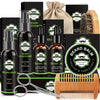 Christmas gifts for men- Beard Kit for Men with Beard Wash, Beard Conditioner, Beard Oil, Beard Balm, Beard Brush, Beard Comb, Beard Scissors, Storage Bag, E-Book, Gifts for Men Dad Husband Boyfriend