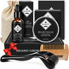 Beard Growth Kit - Derma Roller for Beard Growth, Beard Kit with Beard Roller, Beard Growth Oil, Beard Balm, Beard Comb, Patchy Beard Growth - Christmas Gifts for Men Dad Husband Boyfriend Brother