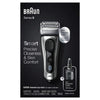 Braun Electric Razor for Men, Series 8 8457cc Electric Foil Shaver with Precision Beard Trimmer, Cleaning & Charging SmartCare Center, Galvano Silver