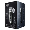 Braun Electric Razor for Men, Series 8 8457cc Electric Foil Shaver with Precision Beard Trimmer, Cleaning & Charging SmartCare Center, Galvano Silver