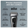 Braun Electric Razor for Men, Series 8 8457cc Electric Foil Shaver with Precision Beard Trimmer, Cleaning & Charging SmartCare Center, Galvano Silver