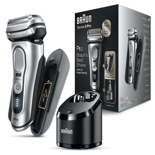 Braun Electric Razor for Men, Waterproof Foil Shaver, Series 9 Pro 9419s, Wet & Dry Shave, with ProLift Beard Trimmer for Grooming, Charging Stand Included, Gold