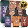 Viking Revolution Beard Oil Conditioner 3 Pack - Sandalwood, Pine, Cedar, Clary Sage Variety Gift Set