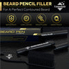 MenHere Beard Pencil Filler for Men, Beard Pen, Beard Filler Kit - WaterProof Bristle Brush Included (Dark Brown)