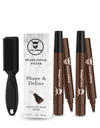 4-Tip Beard Pencil Filler(2 pack) - Updated Beard Filling Pen Kit with Brush,Waterproof Beard Pen,Black (2 Pens)