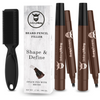 4-Tip Beard Pencil Filler(2 pack) - Updated Beard Filling Pen Kit with Brush,Waterproof Beard Pen,Black (2 Pens)