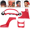 Zerone Men's Beard Template,Beard Shaping Tool Kit Beard Styling Cutting Hairline Grooming Red Plastic Beard Template Set