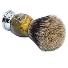 Parker Safety Razor 100% Pure Badger Bristle Faux Horn Handle Shaving Brush with Brush Stand