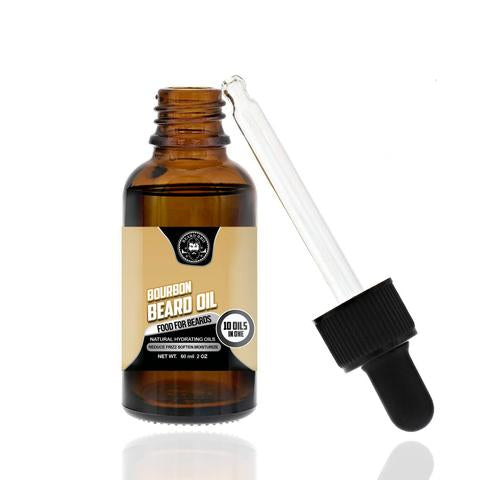 NATURAL BOURBON BEARD OIL WITH 10 OILS AND SHAPING TOOL