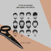 ONTAKI 5" Professional German Beard & Mustache Scissors Kit With 2 Comb & Carrying Pouch