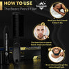 MenHere Beard Pencil Filler for Men, Beard Pen, Beard Filler Kit - WaterProof Bristle Brush Included (Dark Brown)