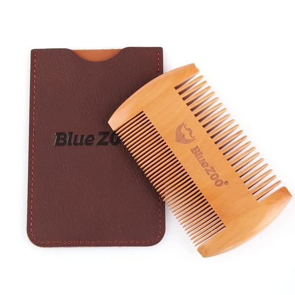 Fashion Anti Static Wooden Beard Comb Wood Pocket Comb with Fine Coarse Teeth For Beard Hair Mustaches Beard Hair Comb Maquiagem