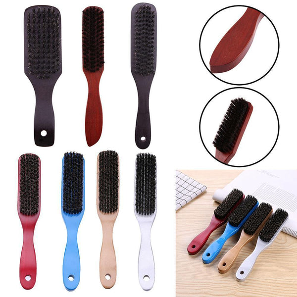 Wood Handle Hair Brush Set Hard Boar Bristle Combs Styling For Men Women Hairdressing Hair Styling Beard Comb Brush Straight