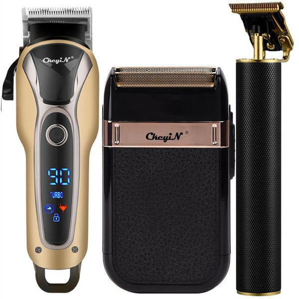 Professional Hair Clipper Men Barber Rechargeable T Blade Cutting Machine Beard Trimmer Electric Shaver Cordless Hair Cutter 5